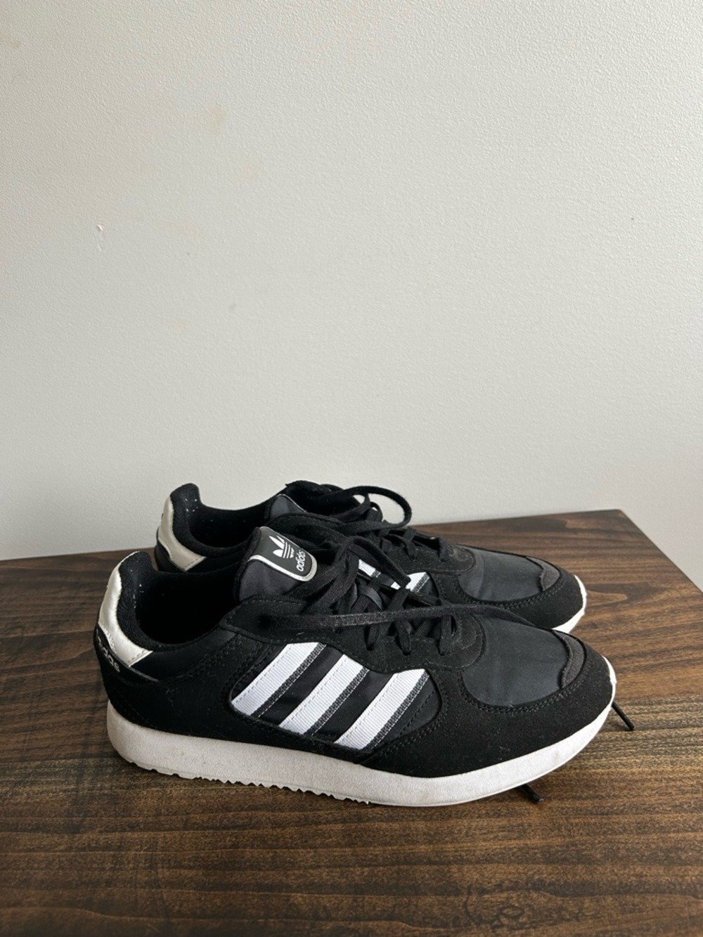 Adidas Women’s Black & White Low-Profile Sneakers, Size 8.